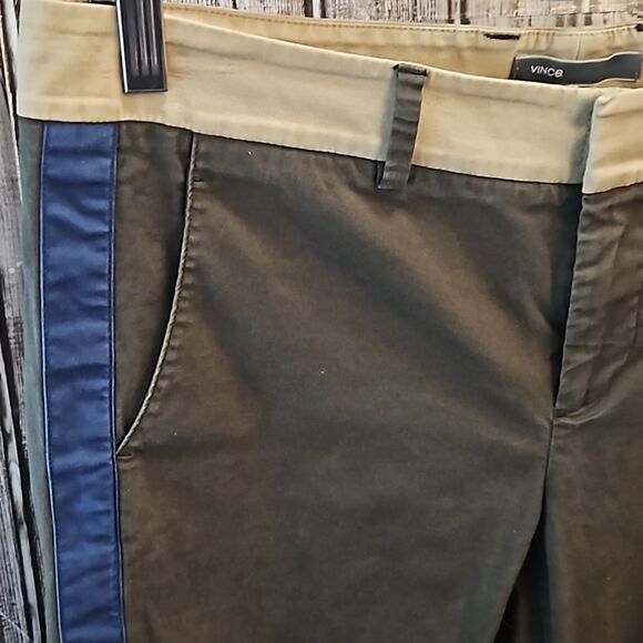 Vince Slim Straight Leg Ankle Pants with Contrast Tuxedo Stripes Sz. 8 - Picture 7 of 7
